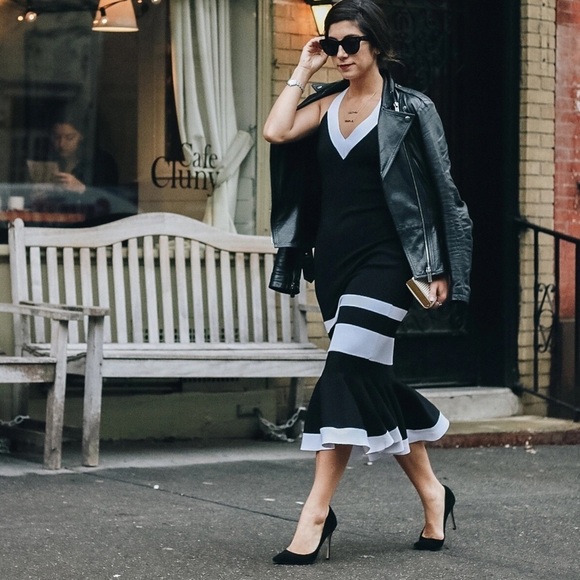 Jonathan Simkhai Knit Fluted Bodycon Midi Dress - Picture 2 of 11